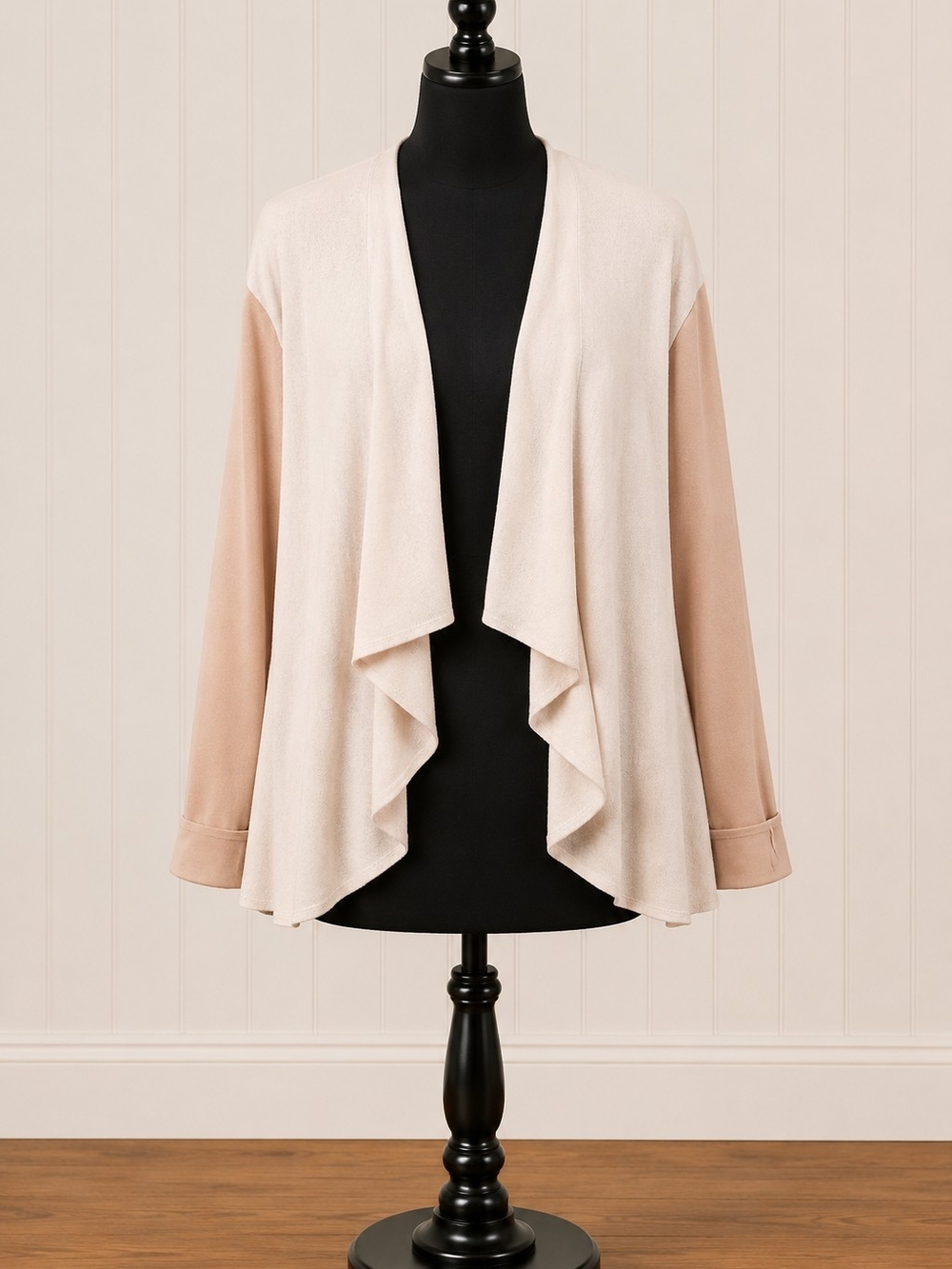 Ted Baker London Gaeton Wool And Leather Draped Cardigan